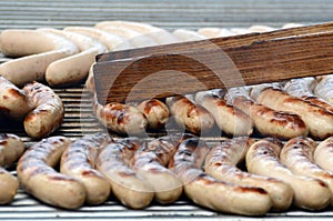 Sausages on a grill in Austria