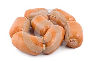 Sausages isolated on a white