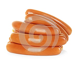 Sausages isolated on a white