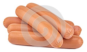 Sausages isolated on white background with clipping path