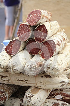 Sausages on a market in the Provence