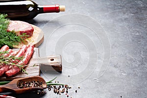 Sausages, meat, red wine