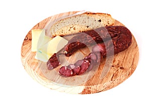 Sausages mix in a on a White Background
