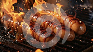 These sausages are not your average hotdogs theyve been set ablaze and topped with a zesty glaze for a flaming feast of