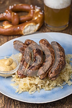 sausages on a plate