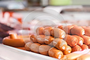 Sausages Served on Plate