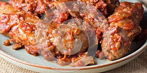 Sausages in tomato ragu sauce