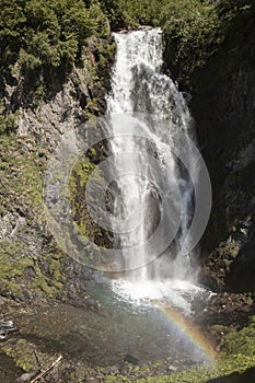 Saut deth Pish waterfall and rainbow photo