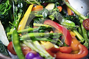 Sauted mixed vegetables food photography recipe idea photo