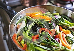 Sauted mixed vegetables food photography recipe idea