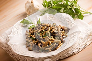 sauteed chiodini mushroom with parsley