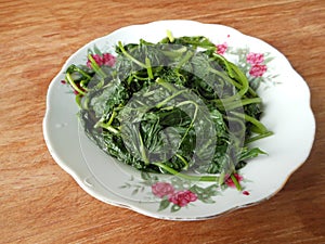 Sauteed potato leaves