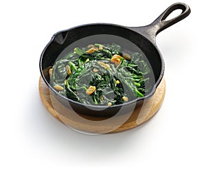 Sauteed spinach with raisins and pine nuts, catalan spinach