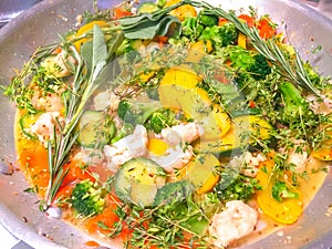 Sauteing Fresh Mixed Vegetables