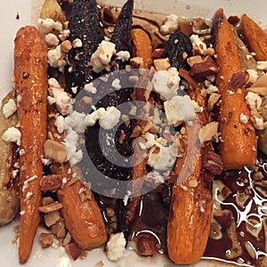 SautÃÂ©ed carrots with feta photo