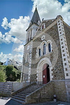 Sauzon in Belle-Ile, the typical church