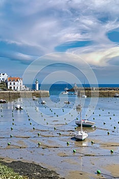 Sauzon in Brittany, the typical harbor