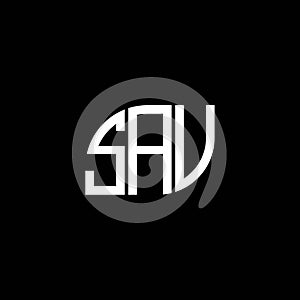 SAV letter logo design on black background. SAV creative initials letter logo concept. SAV letter design