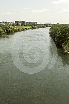 Sava river at Zagreb, Croatia