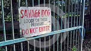 Savage Dog Sign