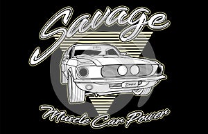 Savage, Muscle Car Power Vintage Art