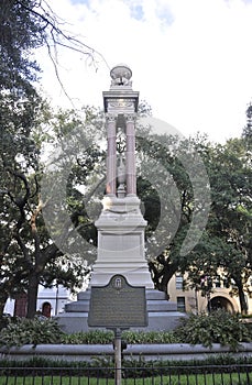 Savannah,August 8th:Wright Square Monument from Savannah in Georgia USA