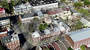 Savannah City Hall at Night, Aerial View, Georgia, Historic District - South