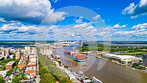 Savannah, Georgia, USA Downtown Skyline Aerial photo