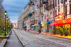 Savannah, Georgia, USA on River Street