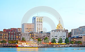 Savannah Georgia USA, skyline of historic downtown