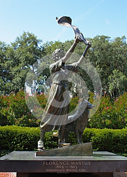 Savannah`s Waving Girl Statue