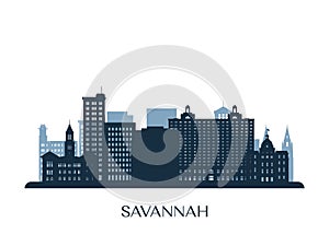 Savannah skyline, monochrome silhouette.
