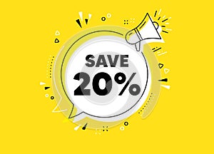 Save 20 percent off. Sale Discount offer price sign. Vector