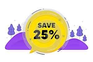 Save 25 percent off. Sale Discount offer price sign. Vector
