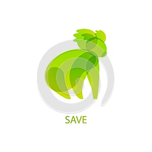 Save animals in Australia concept banner. Silhouette of koala in gradient color style