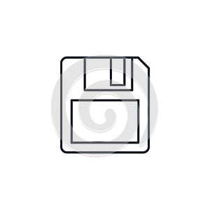 Save data, diskette thin line icon. Linear vector symbol