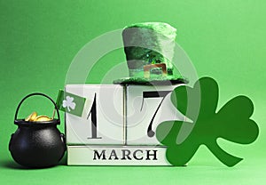 Save the date calendar for St Patricks Day, March 17