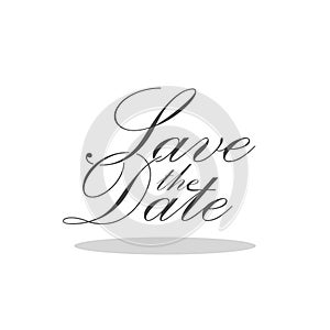 Save the date calligraphy icon with shadow