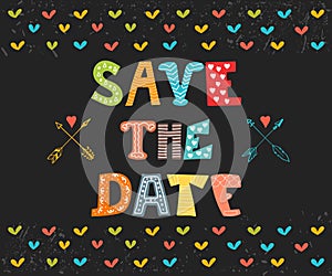 Save the date card. Wedding invitation card with cute background