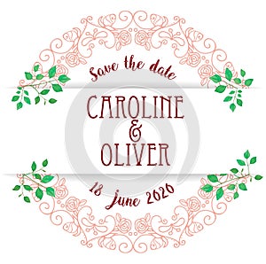 Save the date floral wreath