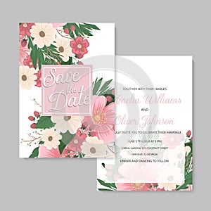Save the date  flower invite card