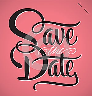 Save the date hand lettering (vector) photo