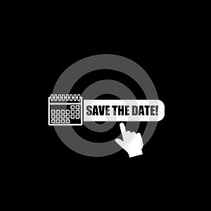 Save the date icon isolated on dark background