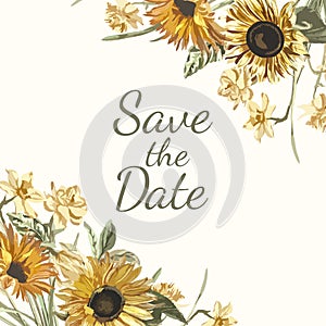 Save the date invitation mockup vector