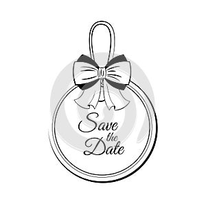 Save the date label. Invintation card. Vector illustration isolated on white