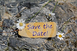 save the date label photo