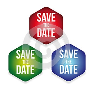 Save the Date label set vector