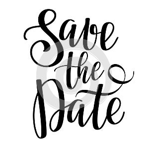 Save the date lettering phrase. Vector illustration