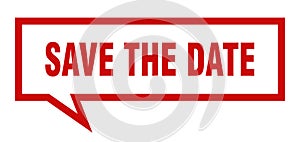 save the date speech bubble.