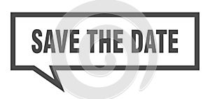 save the date speech bubble.